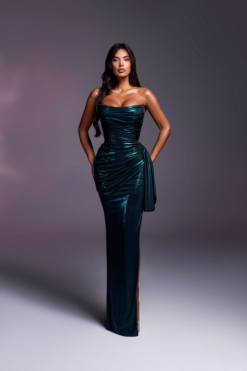 Elorie - Strapless dress with ruched detailing